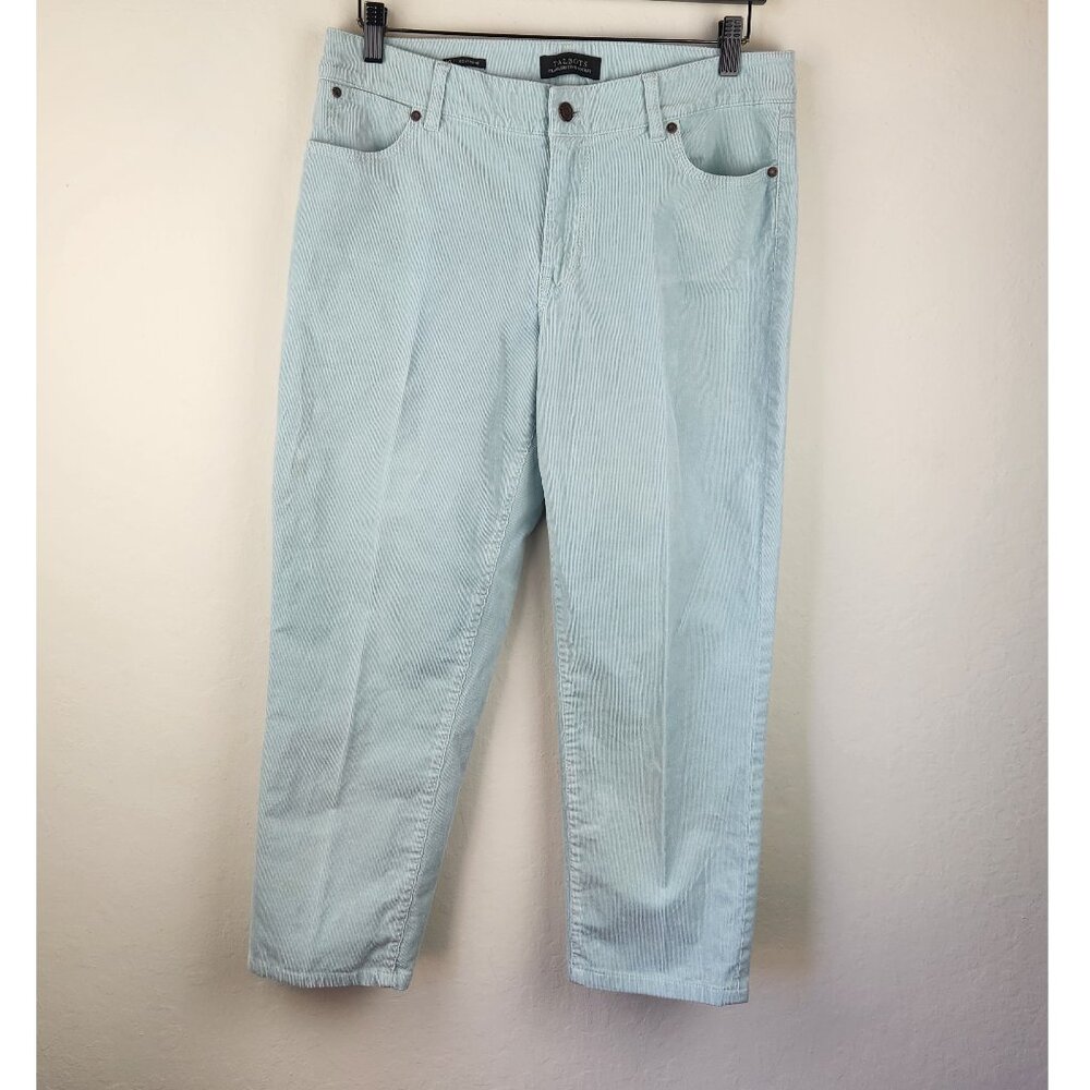 Talbots Flawless Five-Pocket Boyfriend Crop Corduroy Pants Blue sz 10